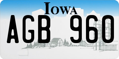 IA license plate AGB960