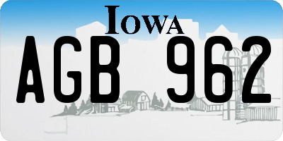 IA license plate AGB962