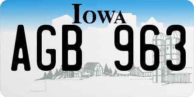 IA license plate AGB963