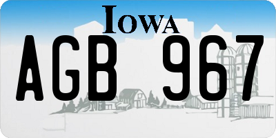 IA license plate AGB967