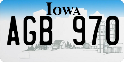 IA license plate AGB970