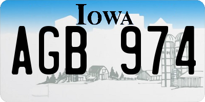 IA license plate AGB974