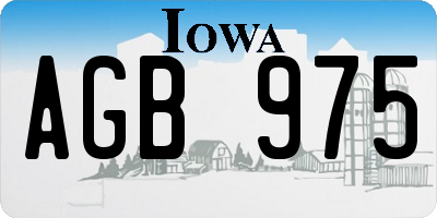 IA license plate AGB975