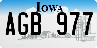 IA license plate AGB977