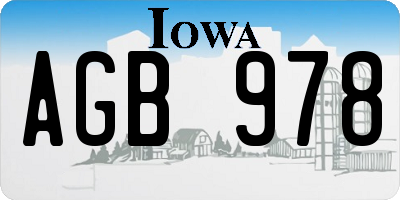 IA license plate AGB978