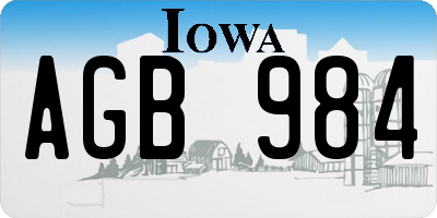 IA license plate AGB984