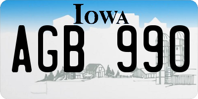 IA license plate AGB990