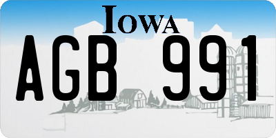 IA license plate AGB991