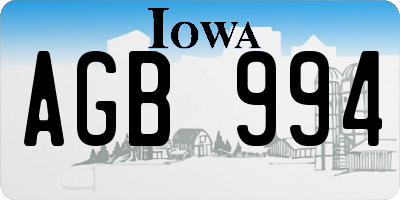 IA license plate AGB994