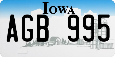 IA license plate AGB995