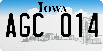 IA license plate AGC014
