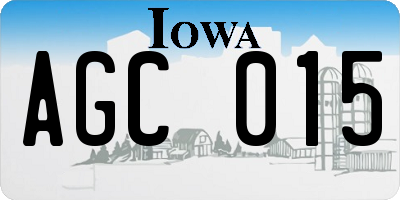 IA license plate AGC015