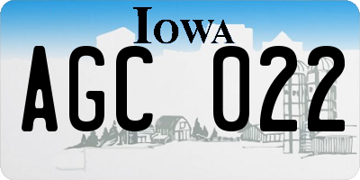 IA license plate AGC022