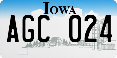 IA license plate AGC024