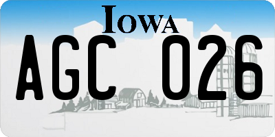 IA license plate AGC026