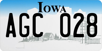 IA license plate AGC028