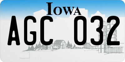 IA license plate AGC032
