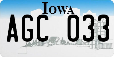 IA license plate AGC033