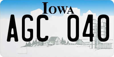 IA license plate AGC040