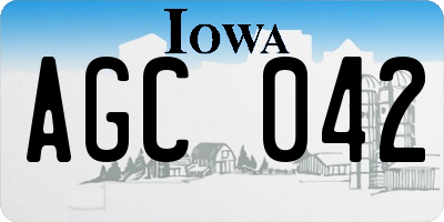 IA license plate AGC042