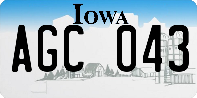 IA license plate AGC043