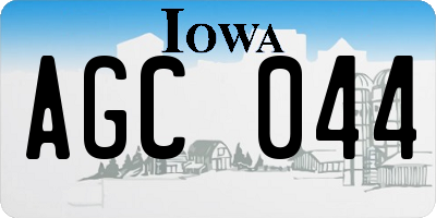 IA license plate AGC044