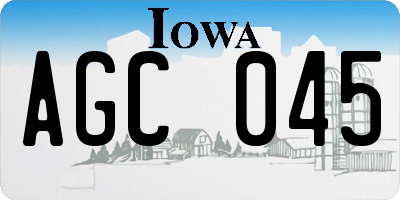 IA license plate AGC045
