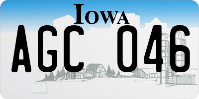 IA license plate AGC046