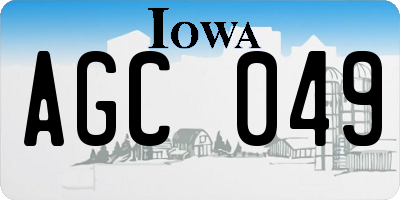 IA license plate AGC049