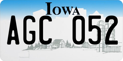 IA license plate AGC052