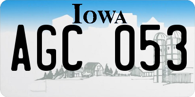 IA license plate AGC053