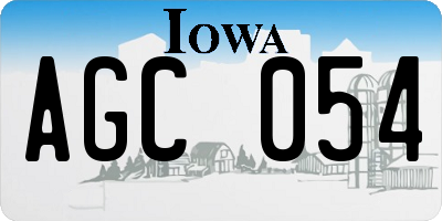 IA license plate AGC054