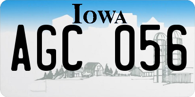 IA license plate AGC056