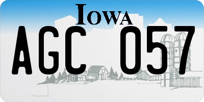 IA license plate AGC057