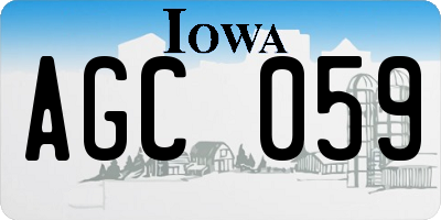 IA license plate AGC059