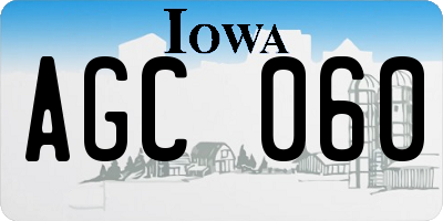 IA license plate AGC060