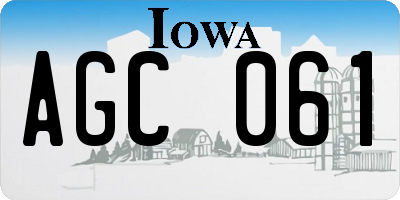 IA license plate AGC061