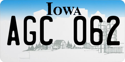 IA license plate AGC062