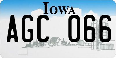 IA license plate AGC066