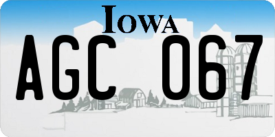 IA license plate AGC067