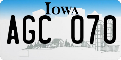 IA license plate AGC070