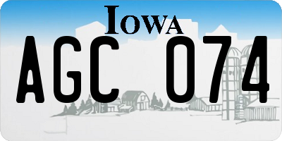 IA license plate AGC074