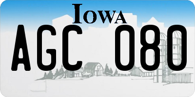 IA license plate AGC080