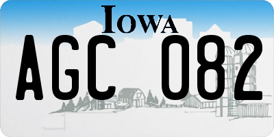 IA license plate AGC082