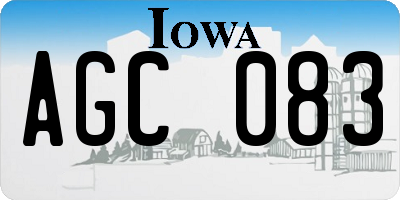 IA license plate AGC083