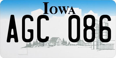 IA license plate AGC086