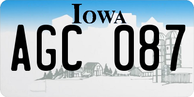 IA license plate AGC087