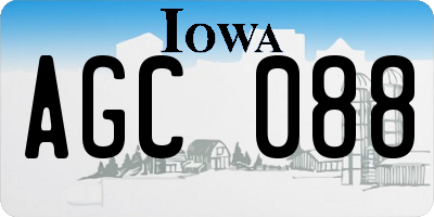 IA license plate AGC088