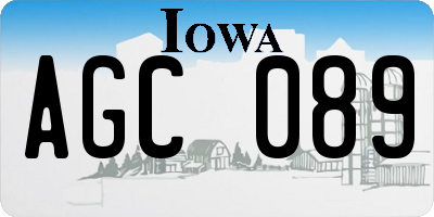 IA license plate AGC089