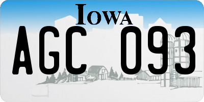 IA license plate AGC093